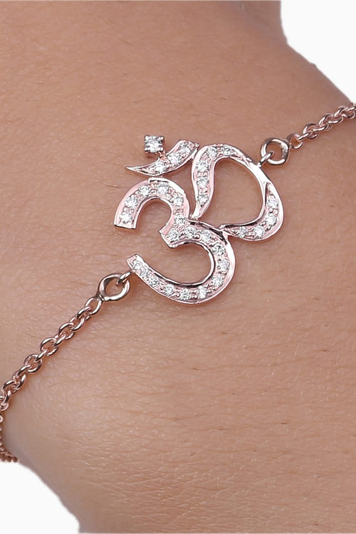 Om Diamond Chain Bracelet
