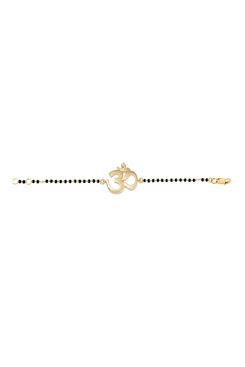 OM Single Diamond Nazar 14KT Gold Bracelet