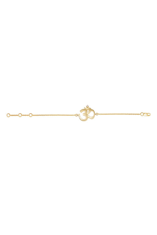 OM Single Diamond Chain 14KT Gold Bracelet
