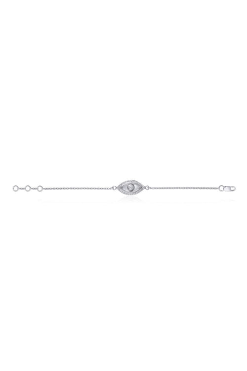 Medium Marquise Evil Eye Diamond inlay Chain 14KT Gold Bracelet