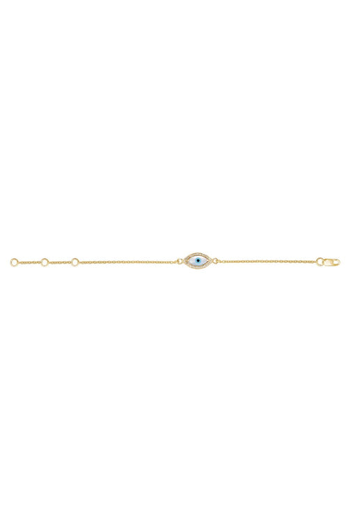 Baby Marquise Evil Eye Diamond Chain14KT Gold Bracelet