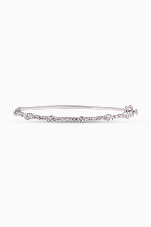 Serelle Round Bezel Pavé Cuff Bracelet