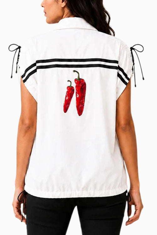 White Cotton Shirt With Print