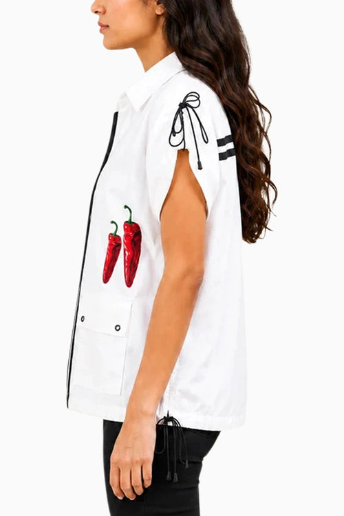 White Cotton Shirt With Print