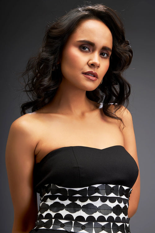 Strapless Black Dress With Belt