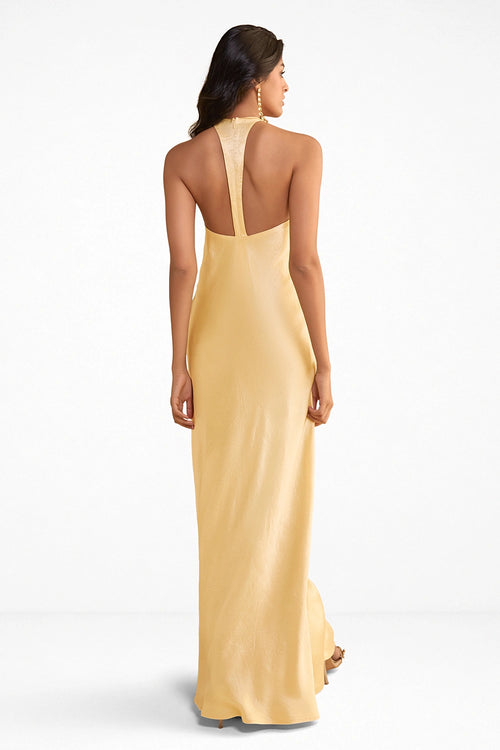 Halter Satin Gown