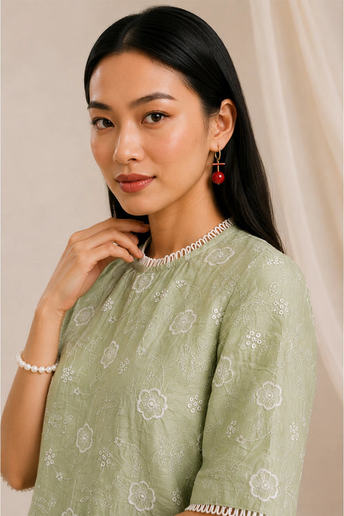 Mint Meadow Embroidered Co-ord Set