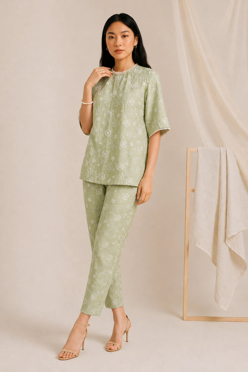 Mint Meadow Embroidered Co-ord Set