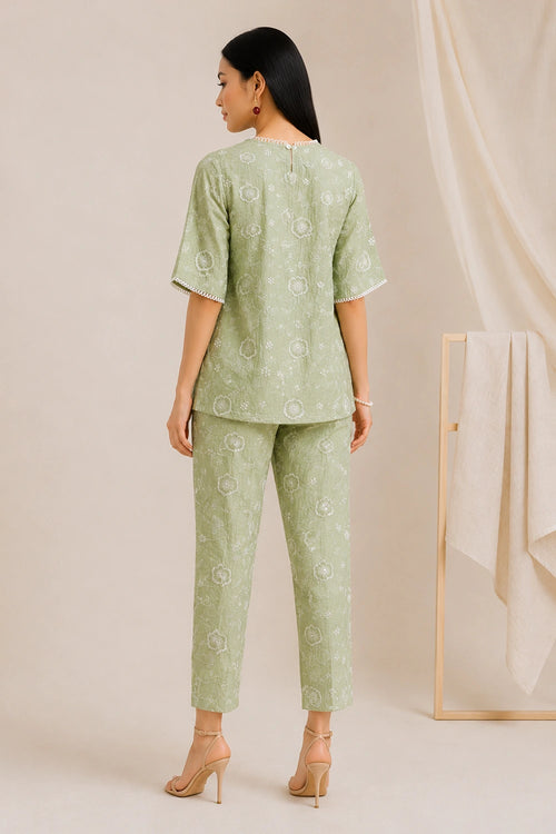 Mint Meadow Embroidered Co-ord Set