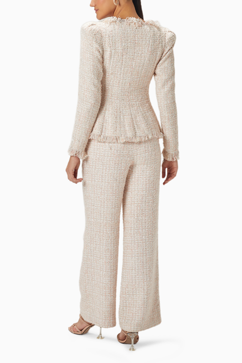 Baby Pink Tweed Jacket With Pants