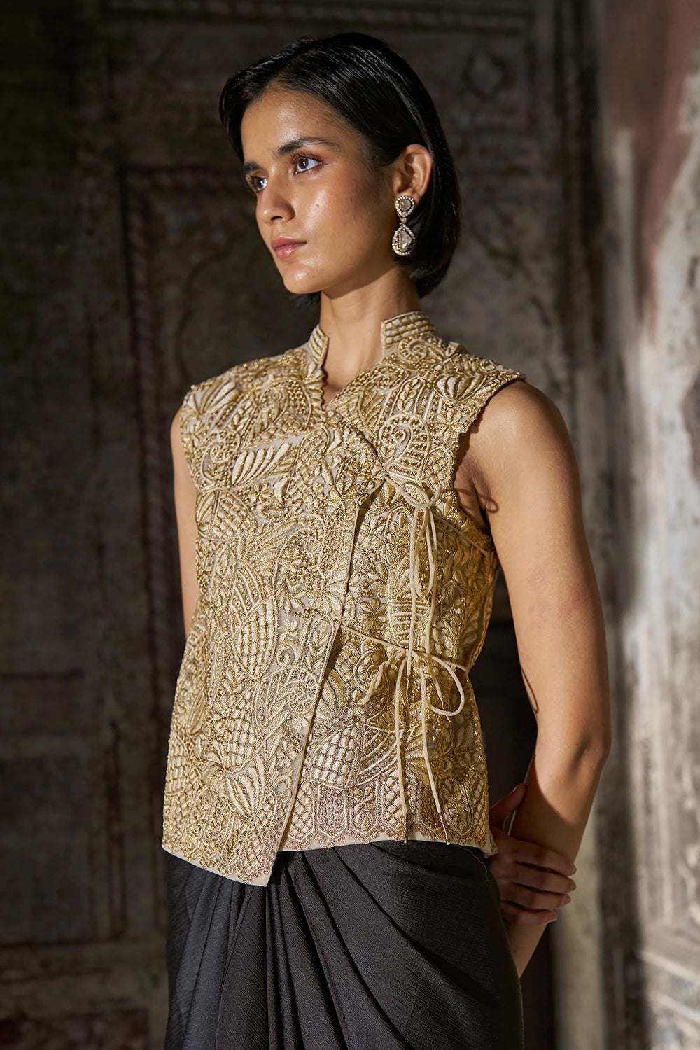 Embroidered Sleeveless Top