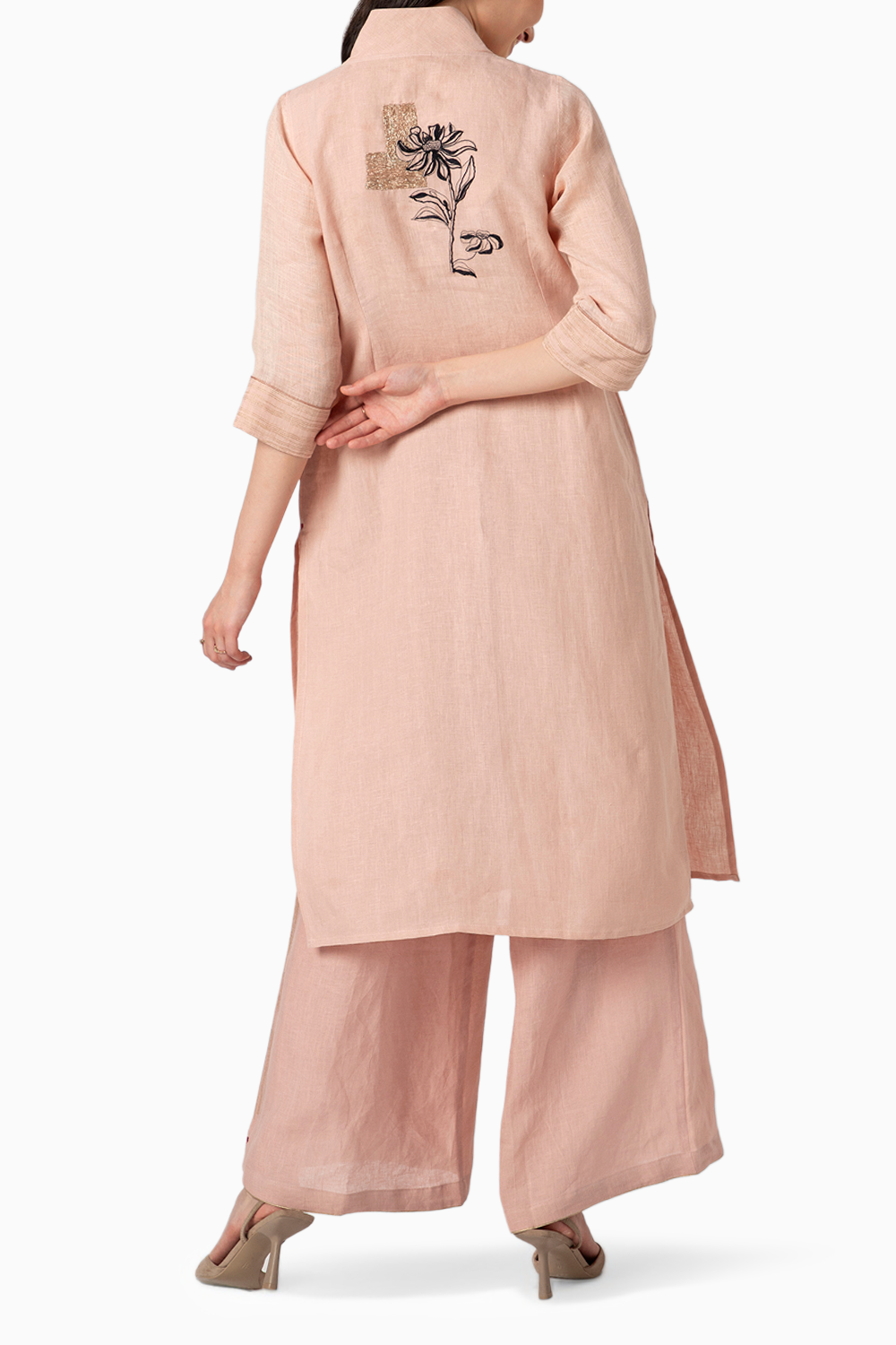 Beaten Metal Dusty Rose Kurta and Pant