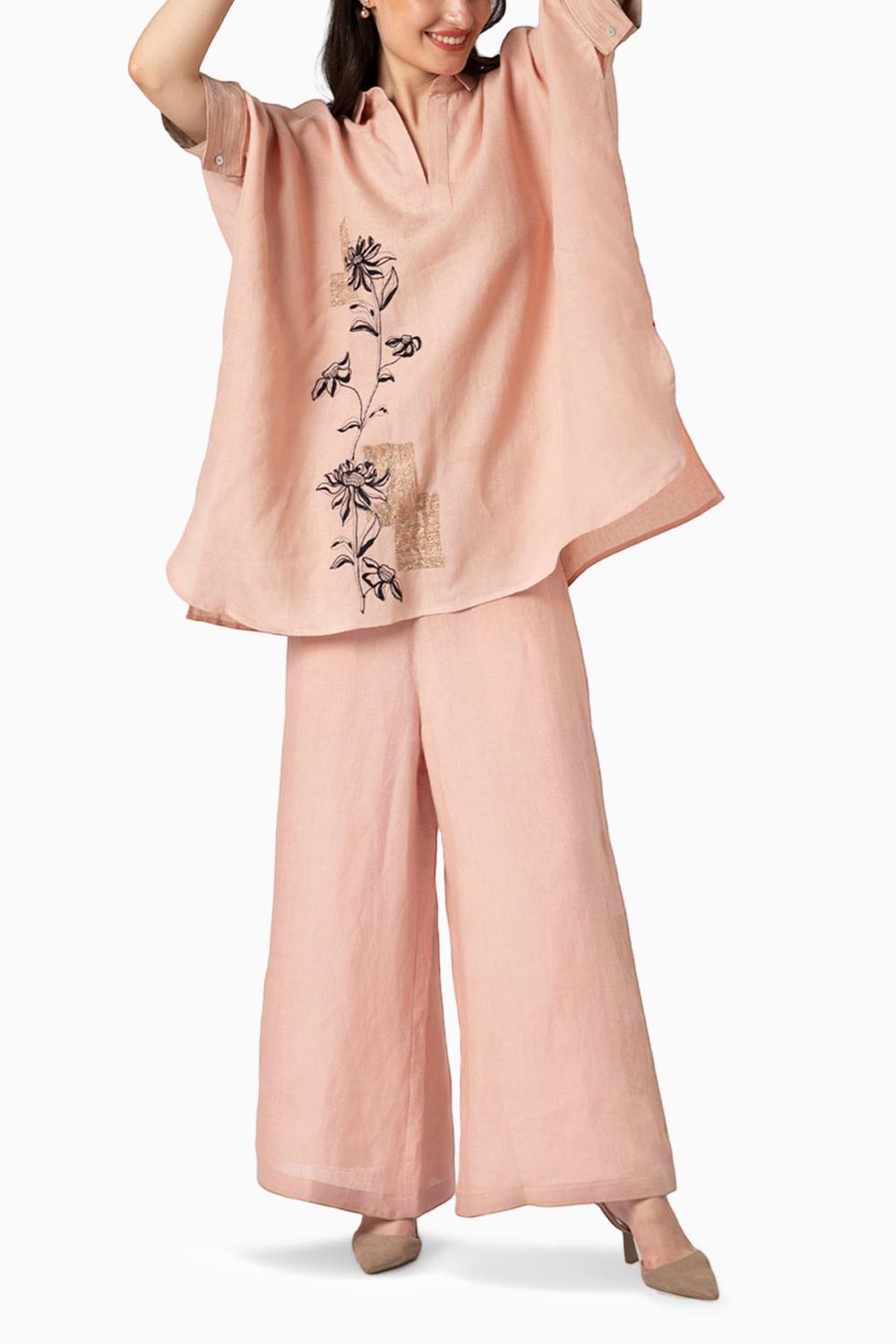 Beaten Metal Square Dusty Rose Top and Pant
