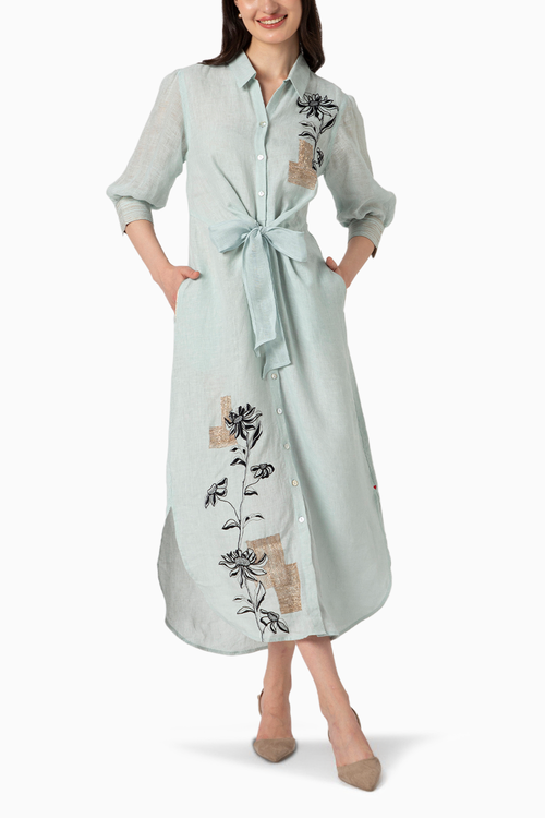 Beaten Ice Metal Tie Dress