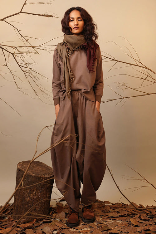 Beige Rib Raglan Co-ord Set