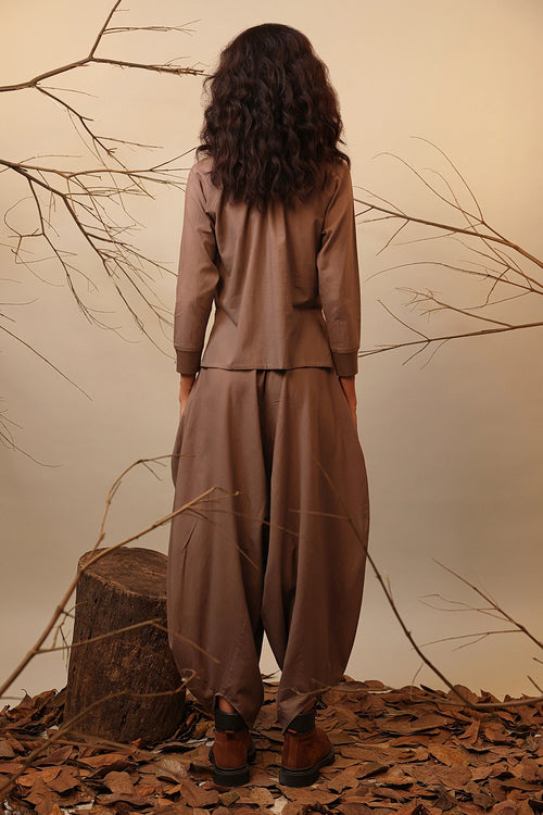 Beige Rib Raglan Co-ord Set