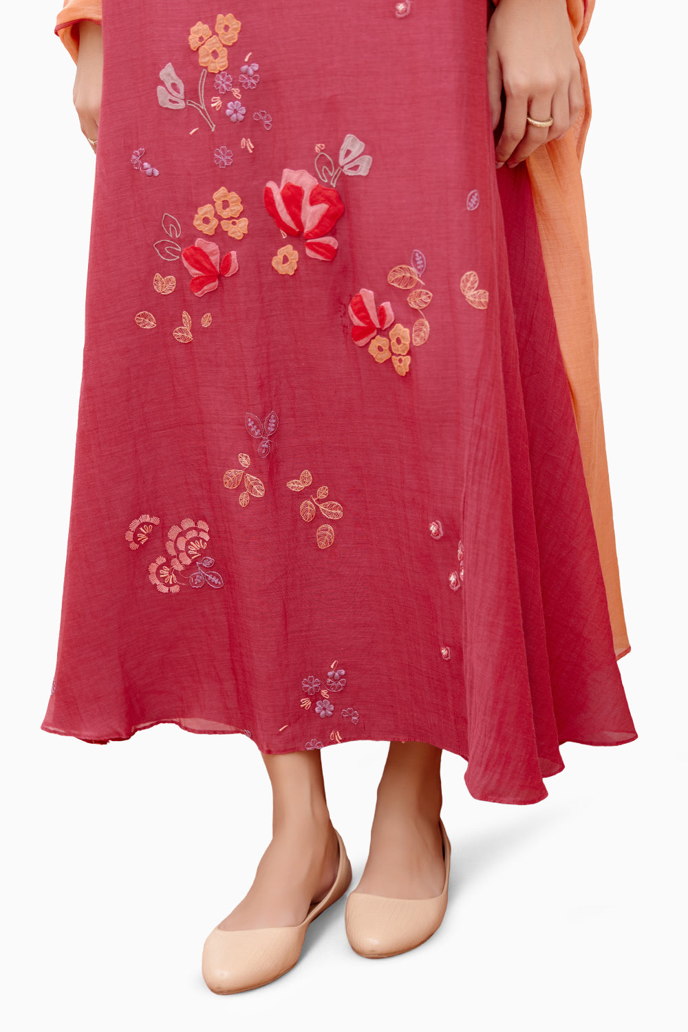 Berry Floral Anarkali Set