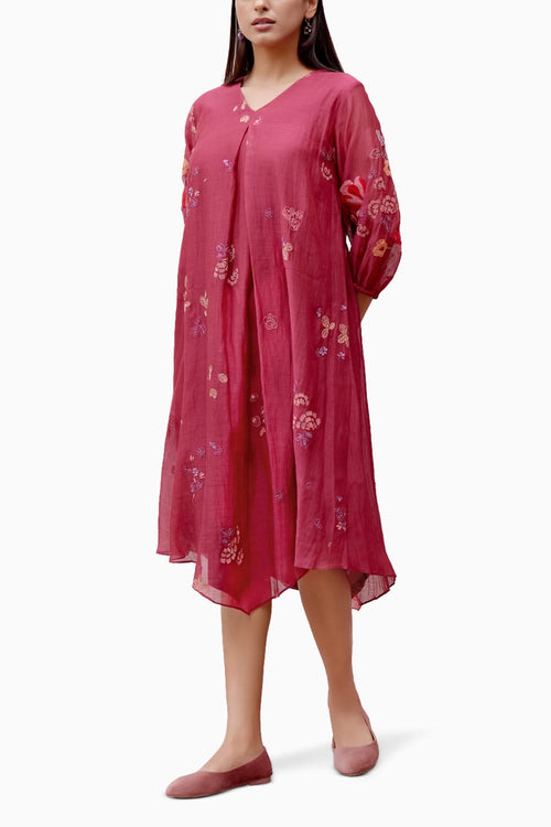 Berry Floral Dress