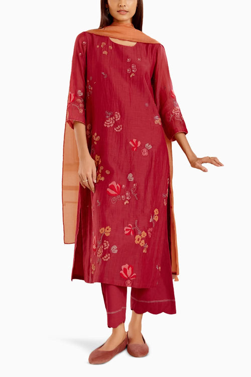 Floral Embroidered Kurta Set