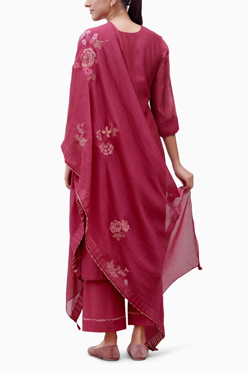 Berry Floral Kurta Set