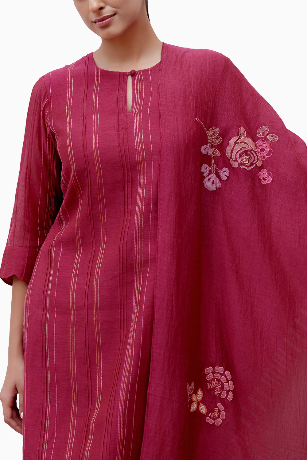 Berry Floral Kurta Set