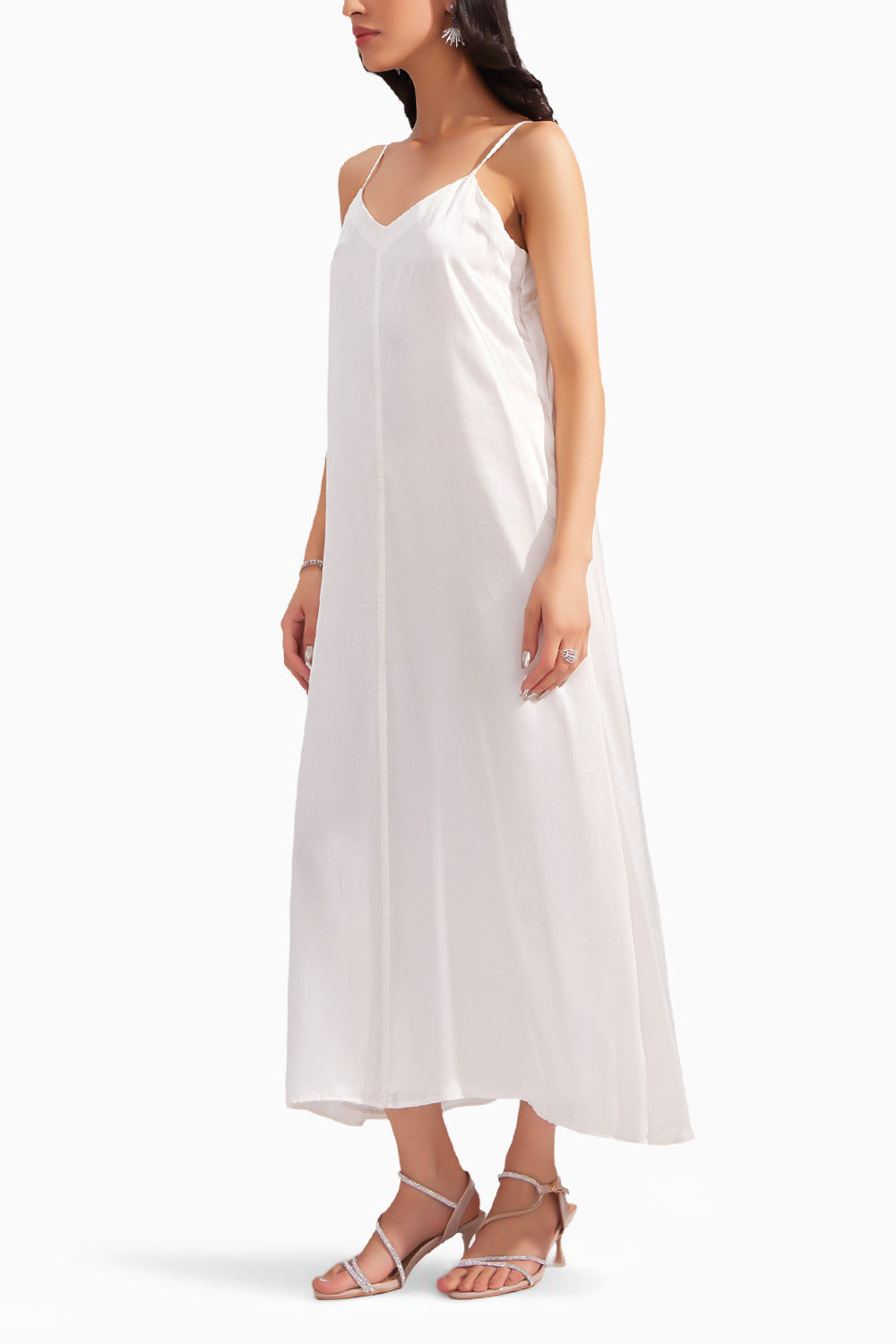 Pearl White Silk Dress