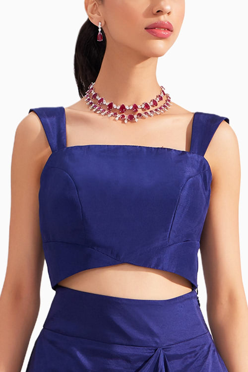 Midnight Blue Silk Bustier