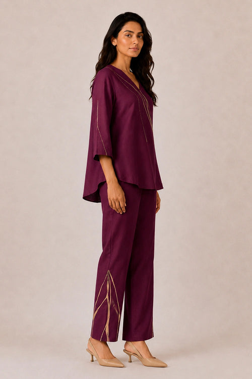 Raspberry Plum Between Shores Celine Co-ord Set