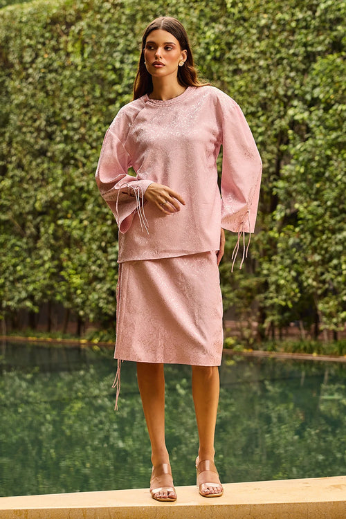 Blush Pink Jacquard Co-ord Set