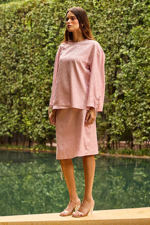 Blush Pink Jacquard Co-ord Set