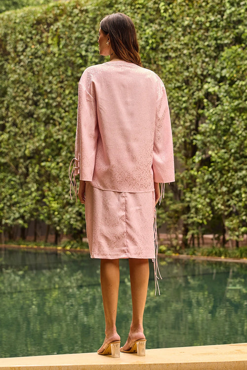 Blush Pink Jacquard Co-ord Set