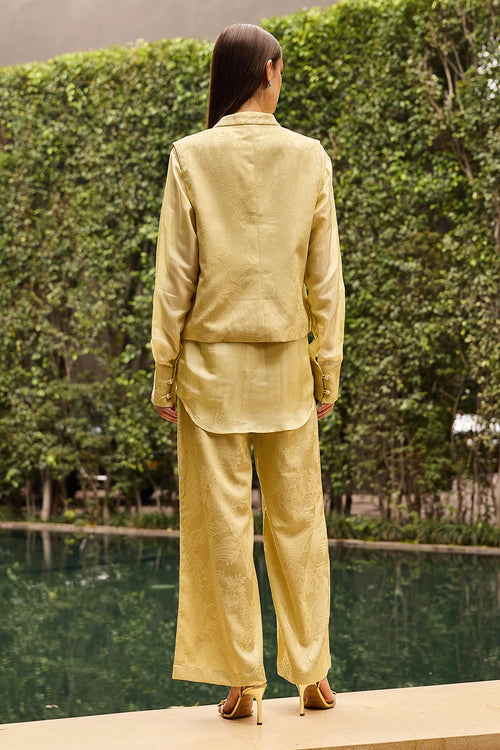 Butter Yellow Jacquard 3 Piece Set