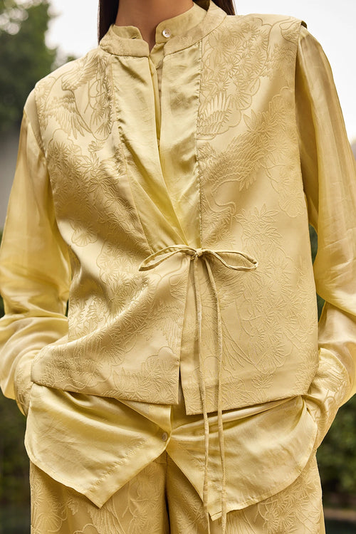 Butter Yellow Jacquard 3 Piece Set