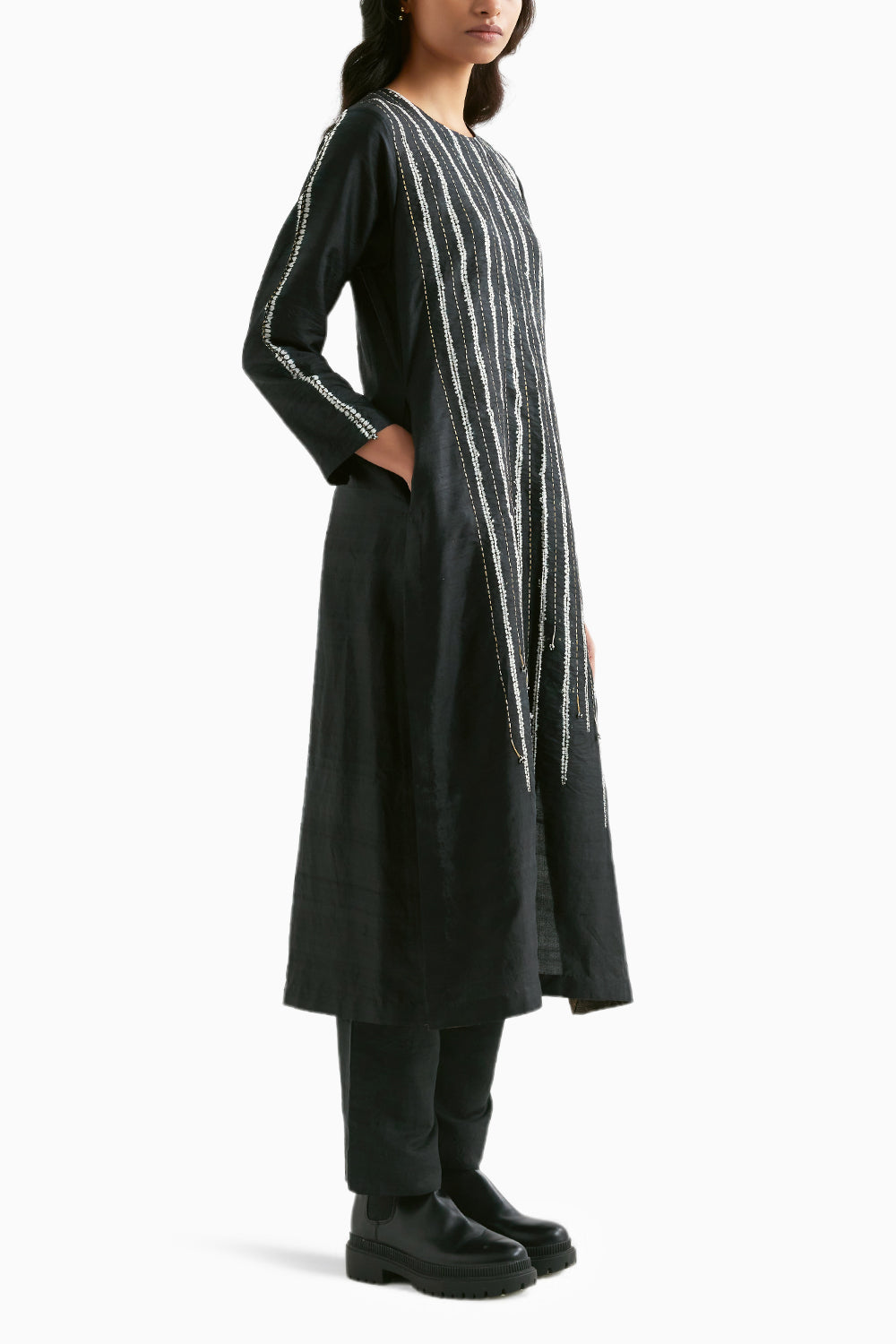 Black Native Metal Kurta