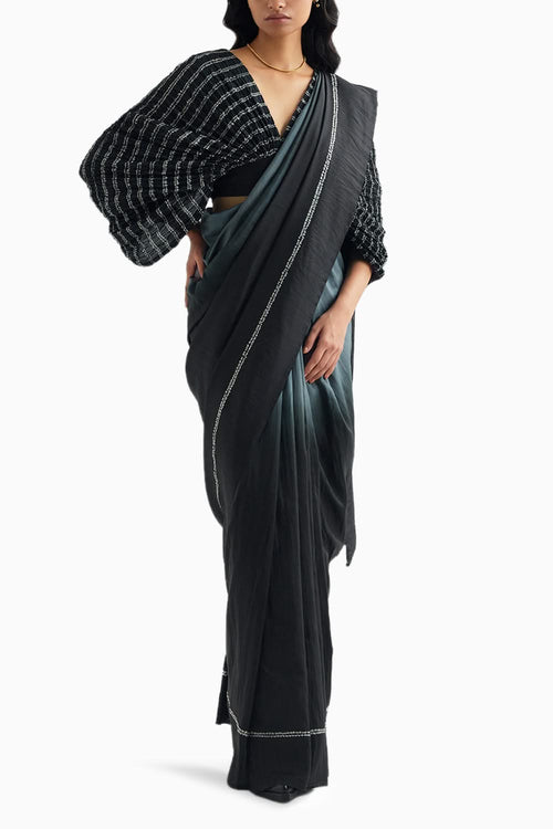 Black Ombre Noble Saree