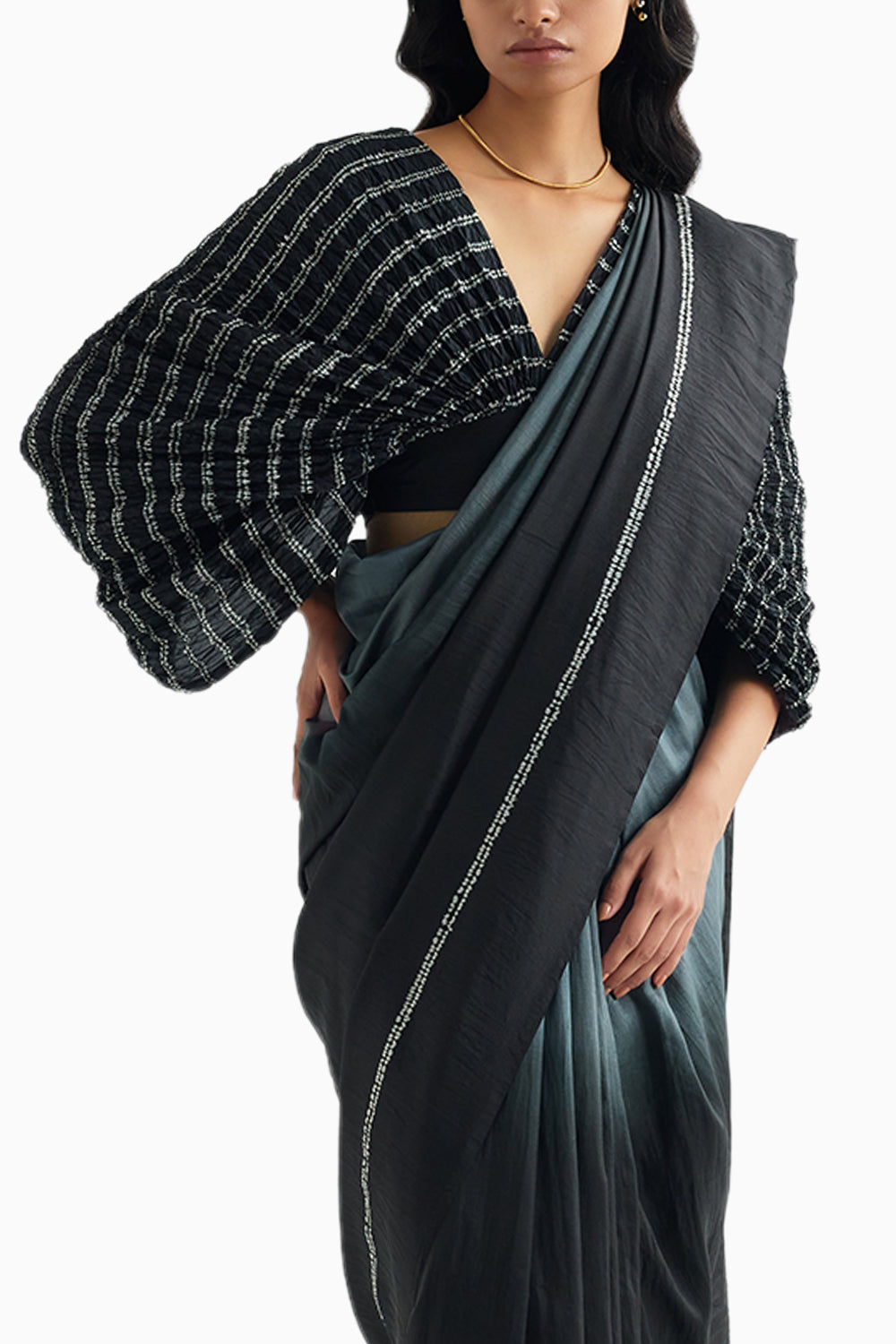 Black Ombre Noble Saree