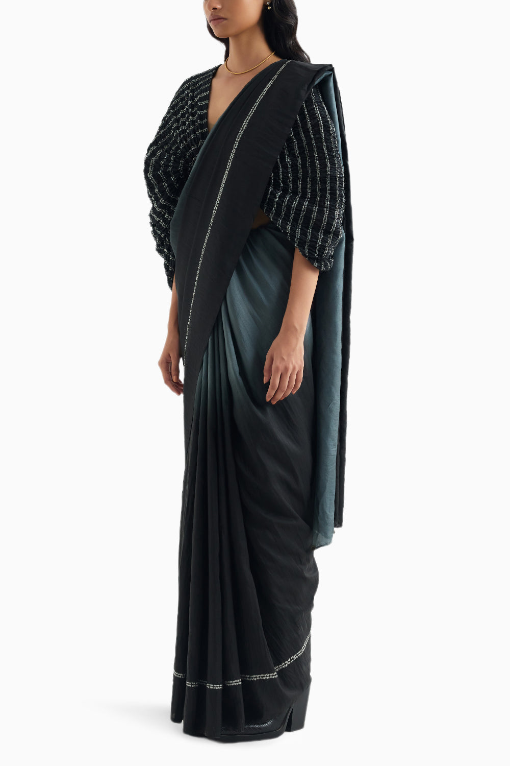 Black Ombre Noble Saree