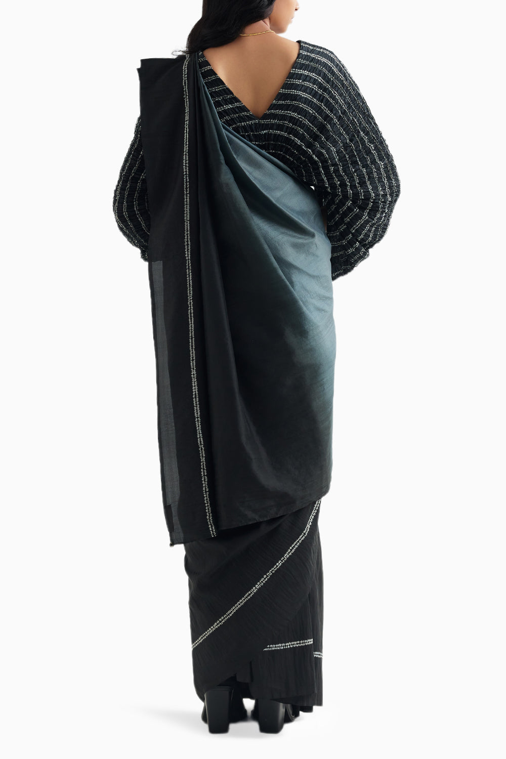 Black Ombre Noble Saree