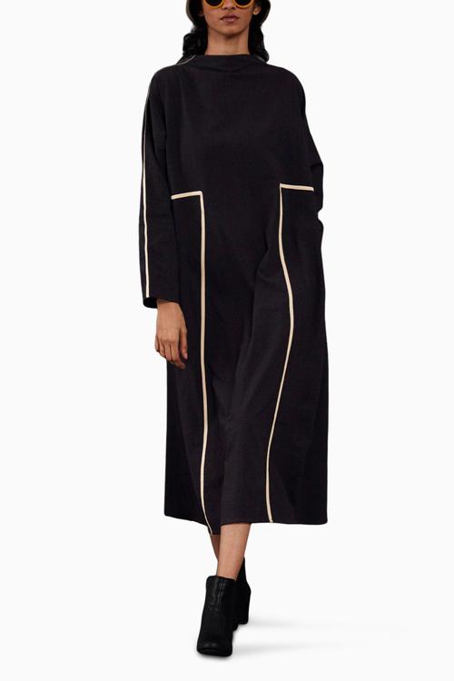 Black Piping Dress