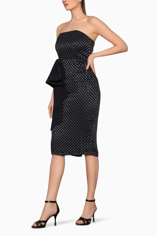 Black Lurex Bow Dress