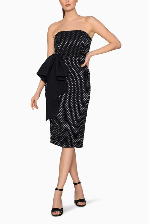 Black Lurex Bow Dress