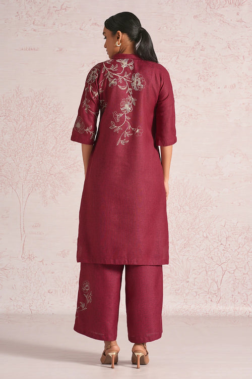 Bloomscape Merlot Kurta Set