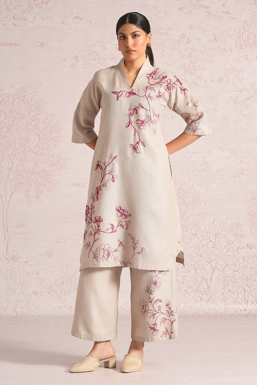 Bloomscape Natural Kurta Set