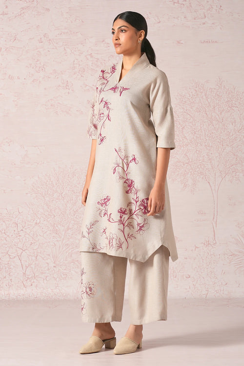 Bloomscape Natural Kurta Set