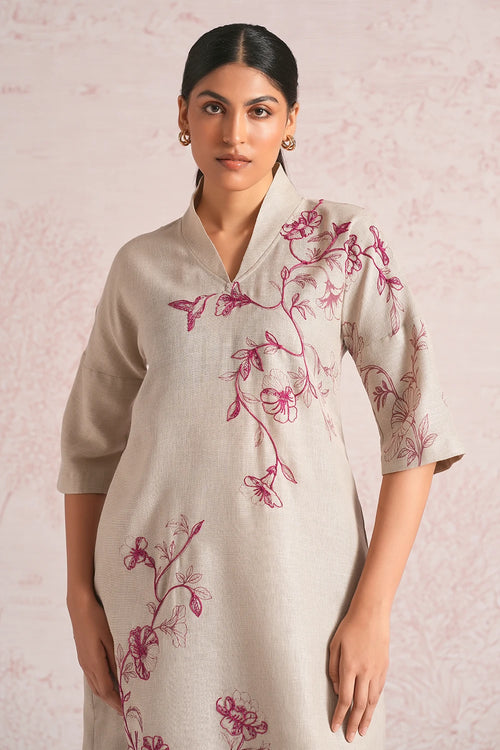 Bloomscape Natural Kurta Set