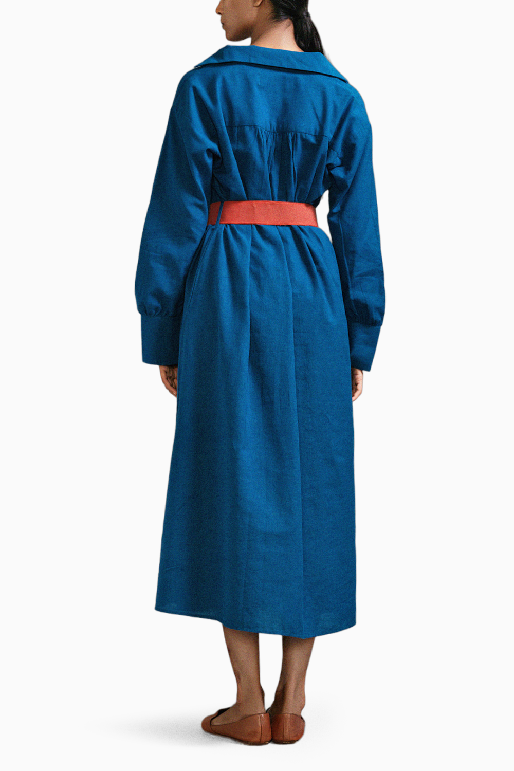 Blue Safari Belted Dress