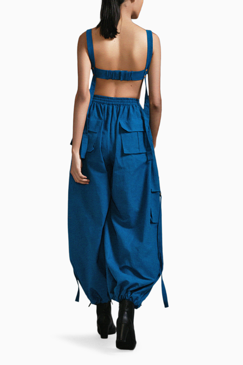 Blue Safari Cargo Trench Set