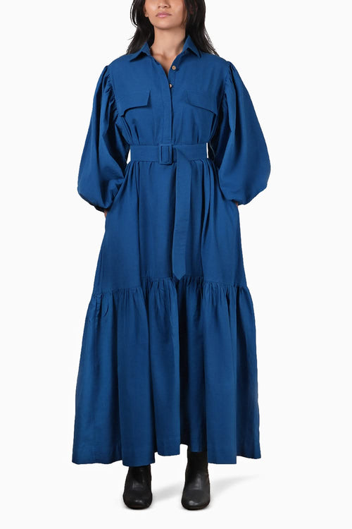 Blue Shirt Kaavya Dress