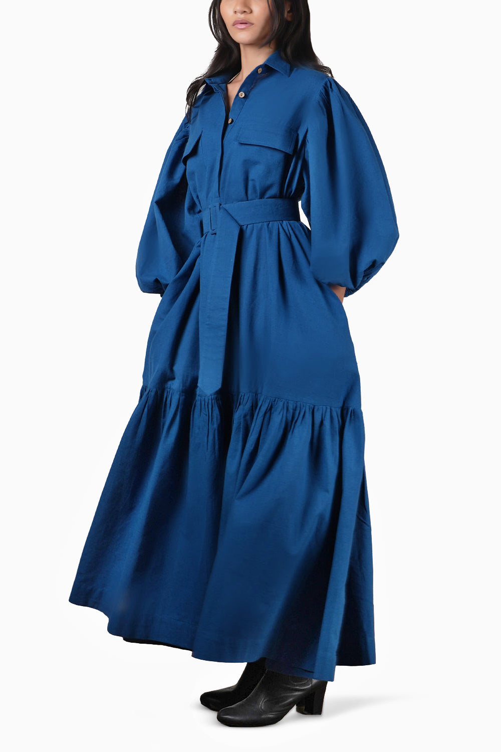 Blue Shirt Kaavya Dress