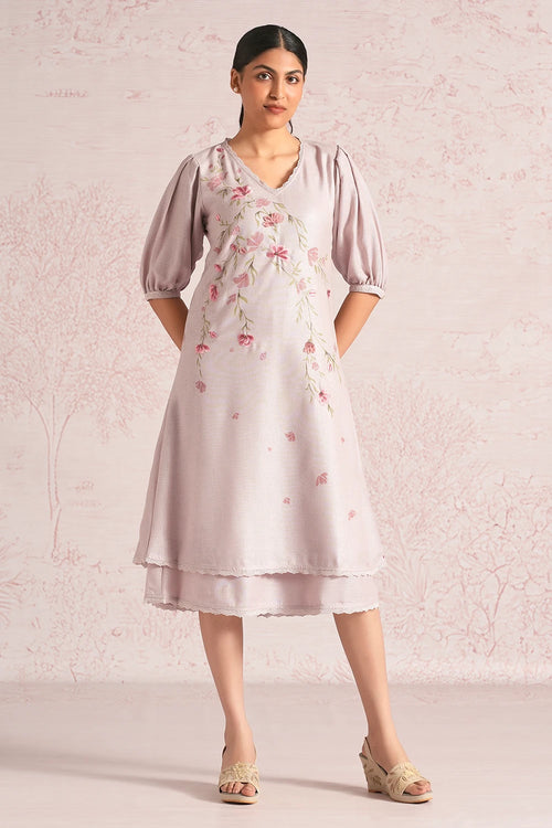 Blush Vines Mauve Elora Dress
